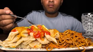 EATING SPICY 🥵 MUTTON MOMOS WITH NOODLE 🍜 ll Mukbang Videos [upl. by Kam]