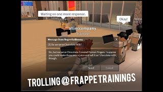 TROLLING AT FRAPPE TRAININGS ON ROBLOX  ROBLOX CAFE TROLLING [upl. by Westfahl]