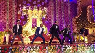 Best Indian Wedding Dance by Groom his Brothers  OH OH JAANE JAANA  SALMAN KHAN [upl. by Bashuk]