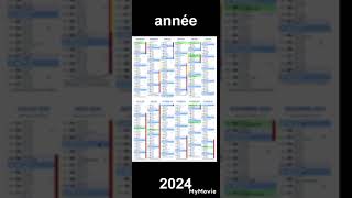 calendrier 2024 avec les jours fériés en vert pour ceux que cela intéresse  description [upl. by Repsaj]