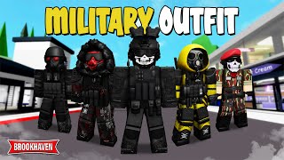 5 MILITARY Outfit Ideas Di Brookhaven IDCODES  Roblox Part 2 [upl. by Ahterod]