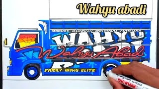 New WAHYU ABADI menggambar truk oleng new wahyu abadi rendi andika truk oleng mbois [upl. by Gerty907]