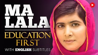 ENGLISH SPEECH  MALALA YOUSAFZAI Education First English Subtitles [upl. by Aij]