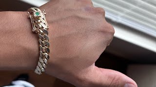 10MM 14k Cuban Bracelet Unboxing from Garcia’s Jewelry Miami [upl. by Aramoiz]