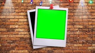 Green Screen Polaroid Picture Empty Frame On Bricks Wall background [upl. by Mandeville489]