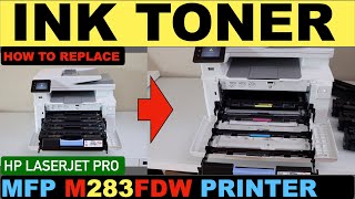 HP Color LaserJet Pro MFP M283FDW Ink Toner Replacement [upl. by Nosnek]