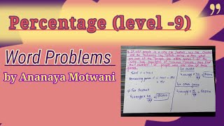 Percentage word problems  level 9 [upl. by Sehguh759]