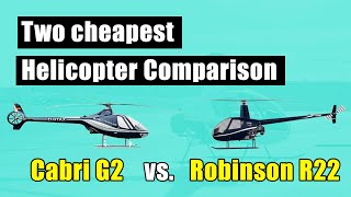 The two cheapest Helicopter comparison Guimbal Cabri G2 vs Robinson R22 [upl. by Rafiq]