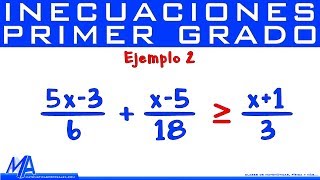 Inecuaciones de primer grado con fracciones  Ejemplo 2 [upl. by Alywt]