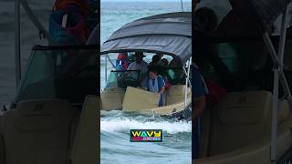 Dad stuffs the Pontoon at Haulover Inlet  Wavy Boats [upl. by Lennej269]