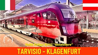 Cab ride Tarvisio  Klagenfurt  train drivers view in 4K [upl. by Ailssa737]