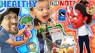 SHAWN GOES GROCERY SHOPPING Healthy or Not Vision FUNnel Fam Vlog [upl. by Lyrradal]