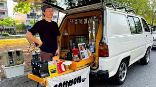 Cafe Vlog Aesthetic Coffee Shop Van Bar Young Barista Dream Business Mobile Kopi Relax Mood Peaceful [upl. by Imit443]