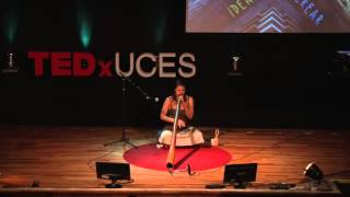 Performance Didgeridoo Agustina Mosca at TEDxUCES [upl. by Ovatsug260]