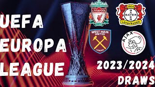 UEFA Europa League draw 2023 2024  Europa League 20232024 [upl. by Ailana]