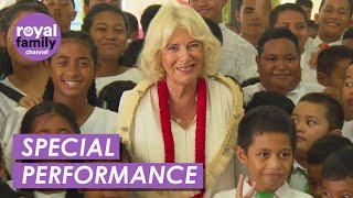 Children Perform Delightful Concert For Queen Camilla in Samoa [upl. by Llerrut512]