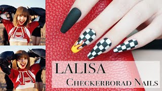 【ENG SUB】Lisa同款火焰棋盘格美甲  Lisa’s Fire Checkerboard Nails in LALISA MV [upl. by Marji]