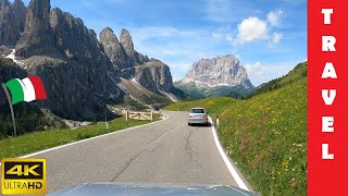 Driving in Italy 6 Gardena Pass amp Sella Pass Corvara  Canazei 4K 60fps [upl. by Ynohtn]