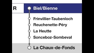 SBB CFF Ansagenannonces » Regio BielBienne — La ChauxdeFonds 2023  SLBahnen [upl. by Ainaj994]