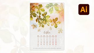 How to Design a Calendar with Vector Watercolor Brushes in Adobe Illustrator [upl. by Iel571]