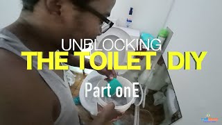 Unblocking unclog the toilet DiY part onE [upl. by Daveta751]