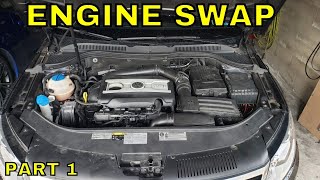 How To Engine Swap On Volkswagen cc Part 1 [upl. by Patton157]