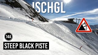 Skiing steep black piste 14a in Ischgl Samnaun [upl. by Alywt]