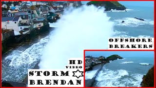 Large Waves at Cheyne Beach Ilfracombe Storm Brendan [upl. by Treboh]