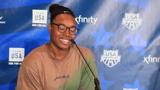 Simone Manuel Gretchen Walsh Torri Huske FULL 100 Freestyle Press Conference [upl. by Leith]