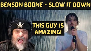 HE IS AMAZING  Metal Dude  Musician REACTION  Benson Boone  quotSlow It Downquot [upl. by Dinnie]