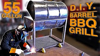 ONE OF A KIND BBQ Grill Made with a 55 Gallon Barrel  Full Build [upl. by Leahcam697]