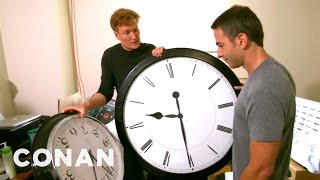 Conan Catches Jordan Schlansky Coming In Late  CONAN on TBS [upl. by Ylrebmek]