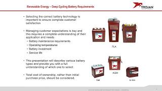 Trojan Battery webinar  What Battery Is Best for my Solar Energy System [upl. by Otilegna]