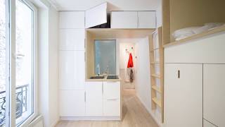 Rénovation de studio à Paris  13m² intelligemment optimisés par un architecte [upl. by Pall]