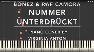 Nr unterdrückt Bonez amp Raf Camora Piano Tutorial Instrumental Cover [upl. by Eedya102]