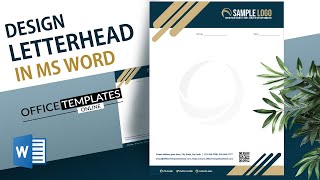 How to Create Business Letterhead Design in MS Word  DIY [upl. by Parthenia871]