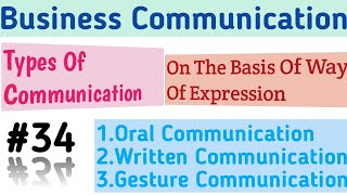 34 Unit1 Introduction to business communicationTypes Of CommunicationOn The Basis Of Expression [upl. by Hannej]