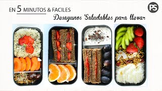 4 DESAYUNOS PARA LLEVAR EN 5 MINUTOS  FACILES amp SALUDABLES [upl. by Atnauqahs]