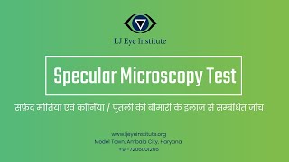 Specular Microscopy Test  Explained in Hindi [upl. by Erline979]