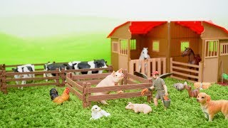 Farm Animals Toys and Farm Barn Playset for Kids [upl. by Germann125]