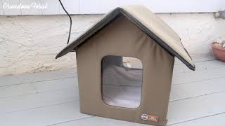 KampH Heated Cat House Review  Outdoor Feral Cat Shelter Winter  Stray Cat Shelter [upl. by Aklam218]