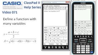 ClassPad Help 71  Define Function With Many Variables [upl. by Marcin]