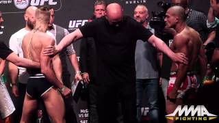 UFC Fight Night 46 WeighIns Conor McGregor vs Diego Brandao [upl. by Hannavas586]