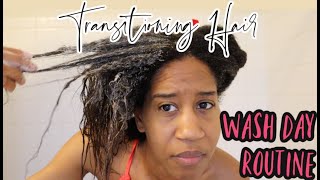 Transitioning to Natural Hair Wash Day Routine  17 Months Post Relaxer  Gabrielle Ishell [upl. by Yarised]