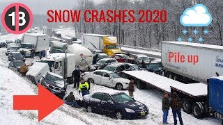 Car ice Sliding Crash 2020  Winter Pile up Fails Compilation [upl. by Conney]