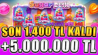 Sugar Rush 1000x 🍭 Yeni Slot Oyunu 🍭 Son 1400 TL Paramla Rekor Dönüş Yaptık 5 MİLYON TL REKOR [upl. by Abad]