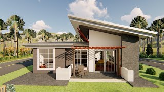 The Skillion 3 Bedroom Bungalow House Plan  A Modern Affordable Three Bedroom Home [upl. by Padgett882]