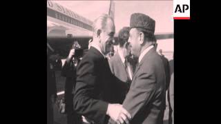 SYND 24 12 67 US PRESIDENT JOHNSON MEETS PAKISTANI PRESIDENT KHAN IN KARACHI [upl. by Leehar117]