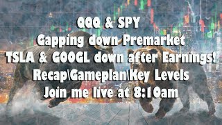 QQQ amp SPY Gapping down PremarketTSLA amp GOOGL down after Earnings  Live stream810am [upl. by Christabelle404]