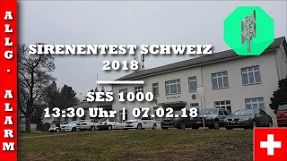 Sirenentest Schweiz 2018  Schaffhausen  SES 1000  Allgemeiner Alarm [upl. by Holms751]